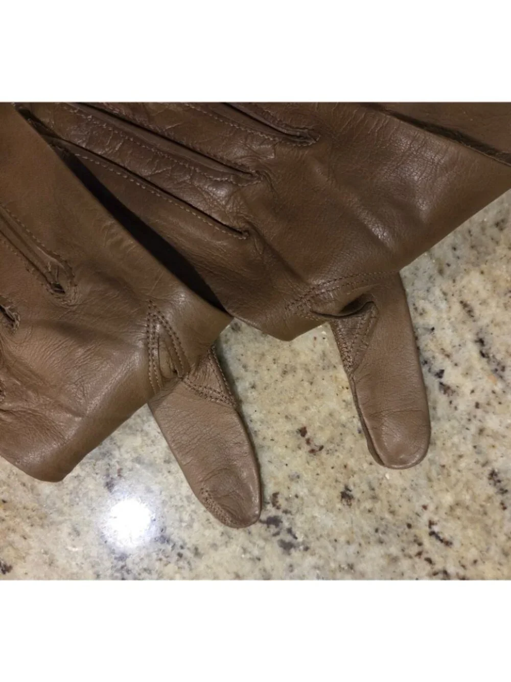 Vintage Womens Size S 6.5 Brown Soft Leather Formal Gloves Italy